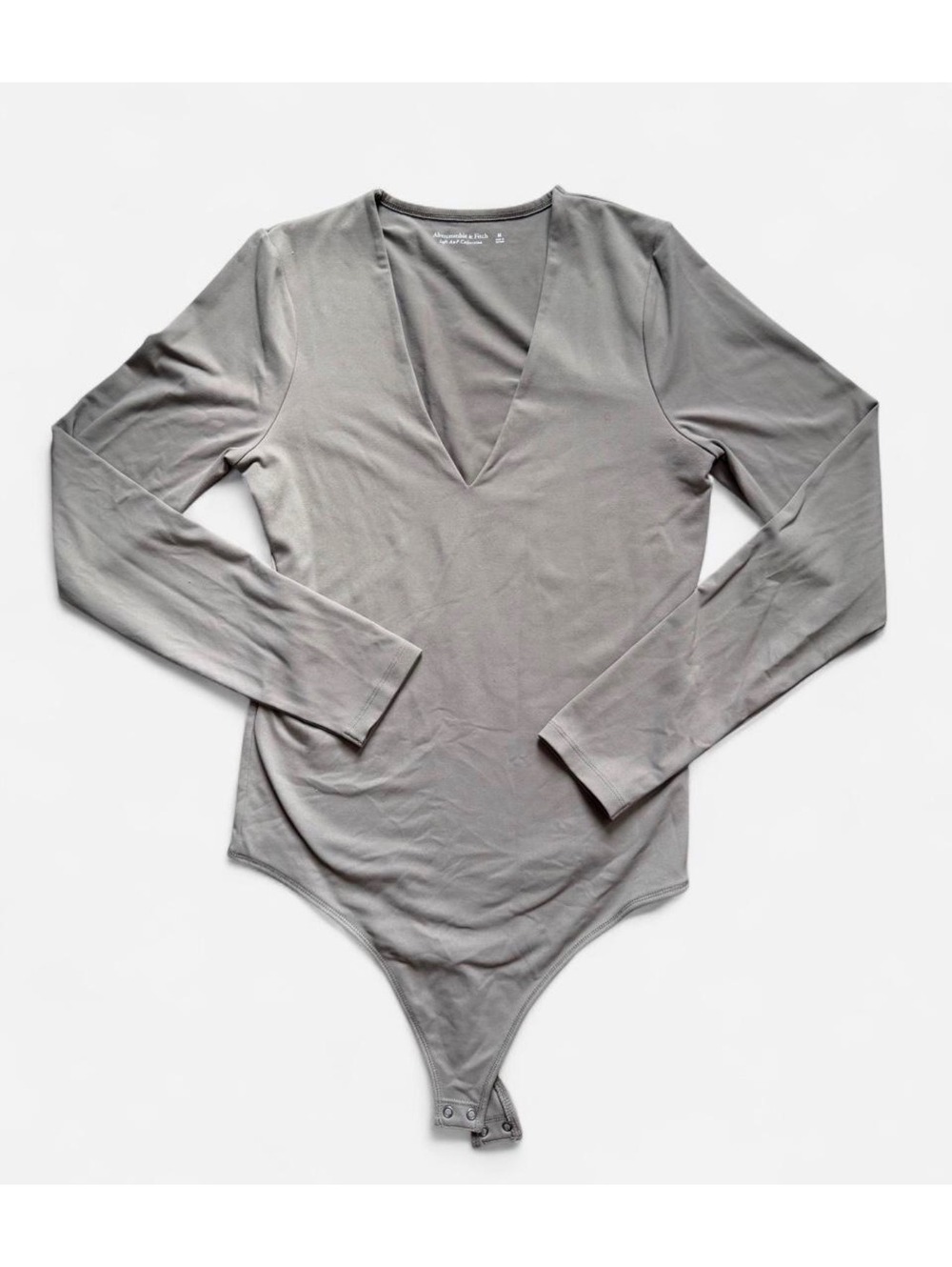 Abercrombie Taupe / Grey V Neck bodysuit